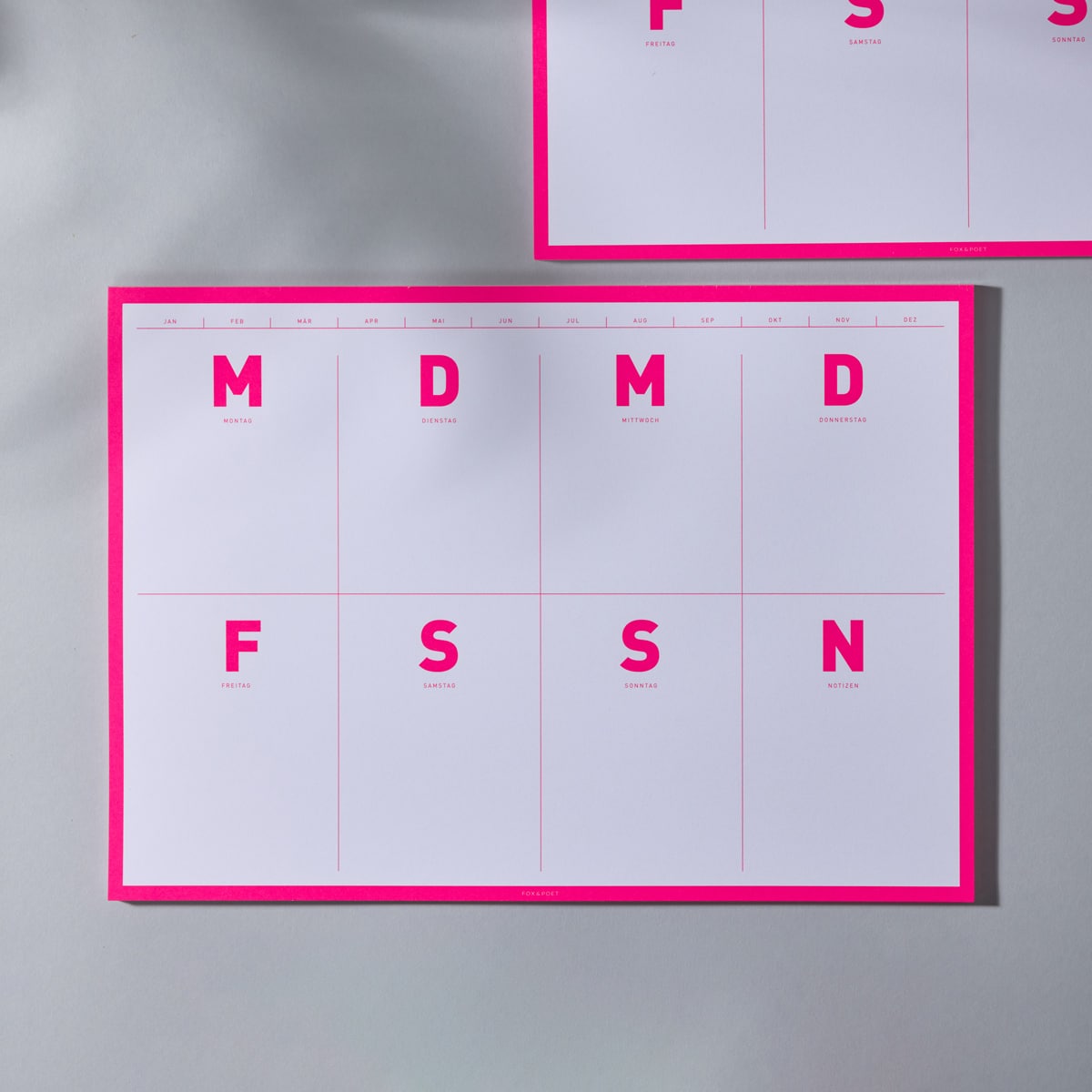 A4 Wochenplaner Neon pink 50 Blatt zum Abreißen