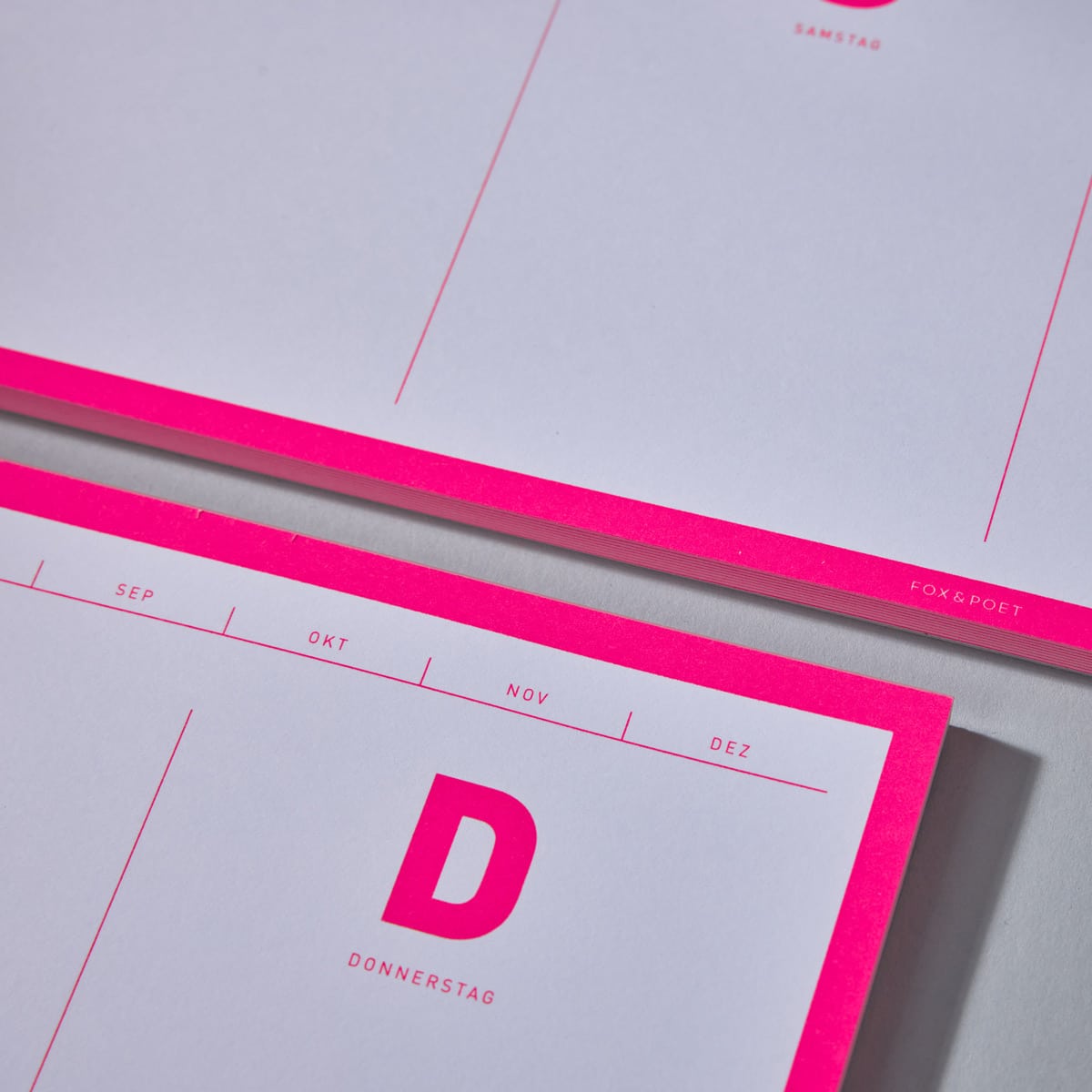 Wochenplaner Abrisskalender Neon pink 50 Blatt