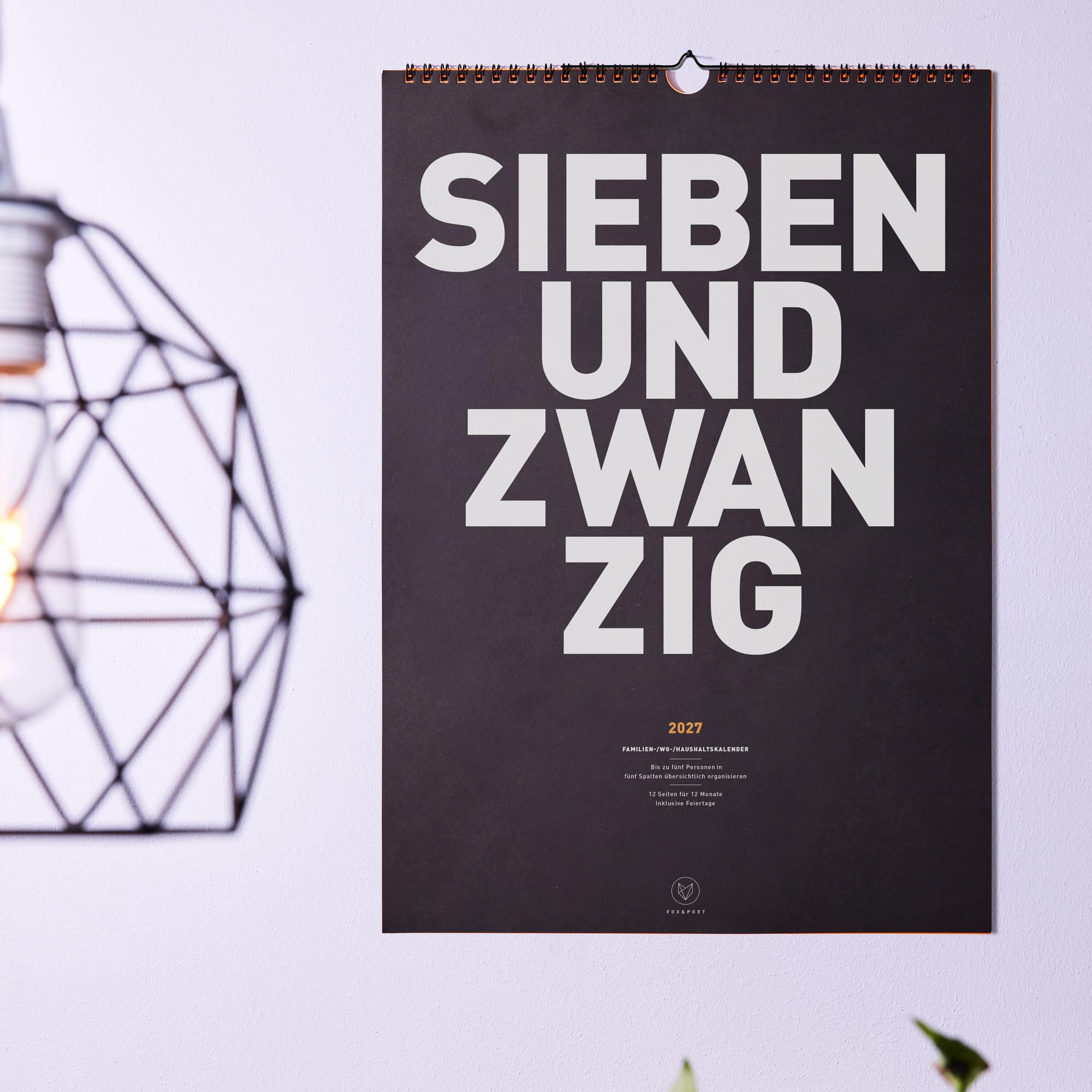 Familienkalender 2027 Din A3 Titel FOX&POET