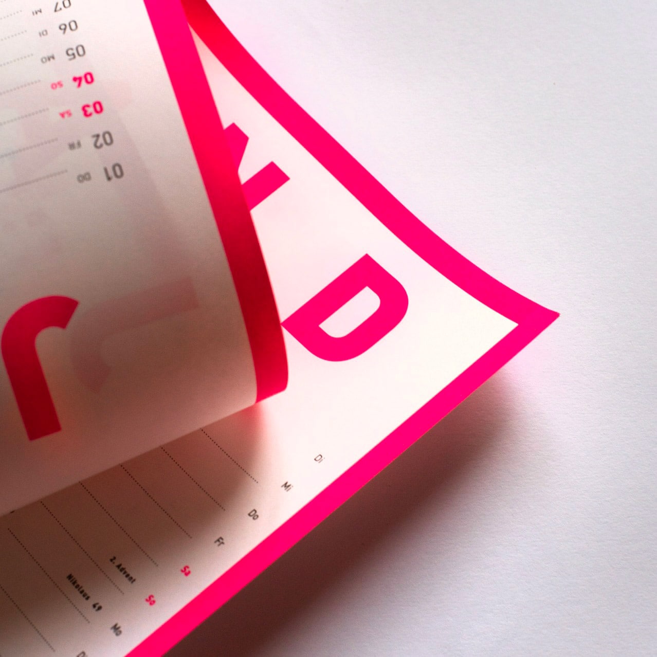 Wandkalender 2027 Wendekalender A1 Pink weiß, foxandpoet