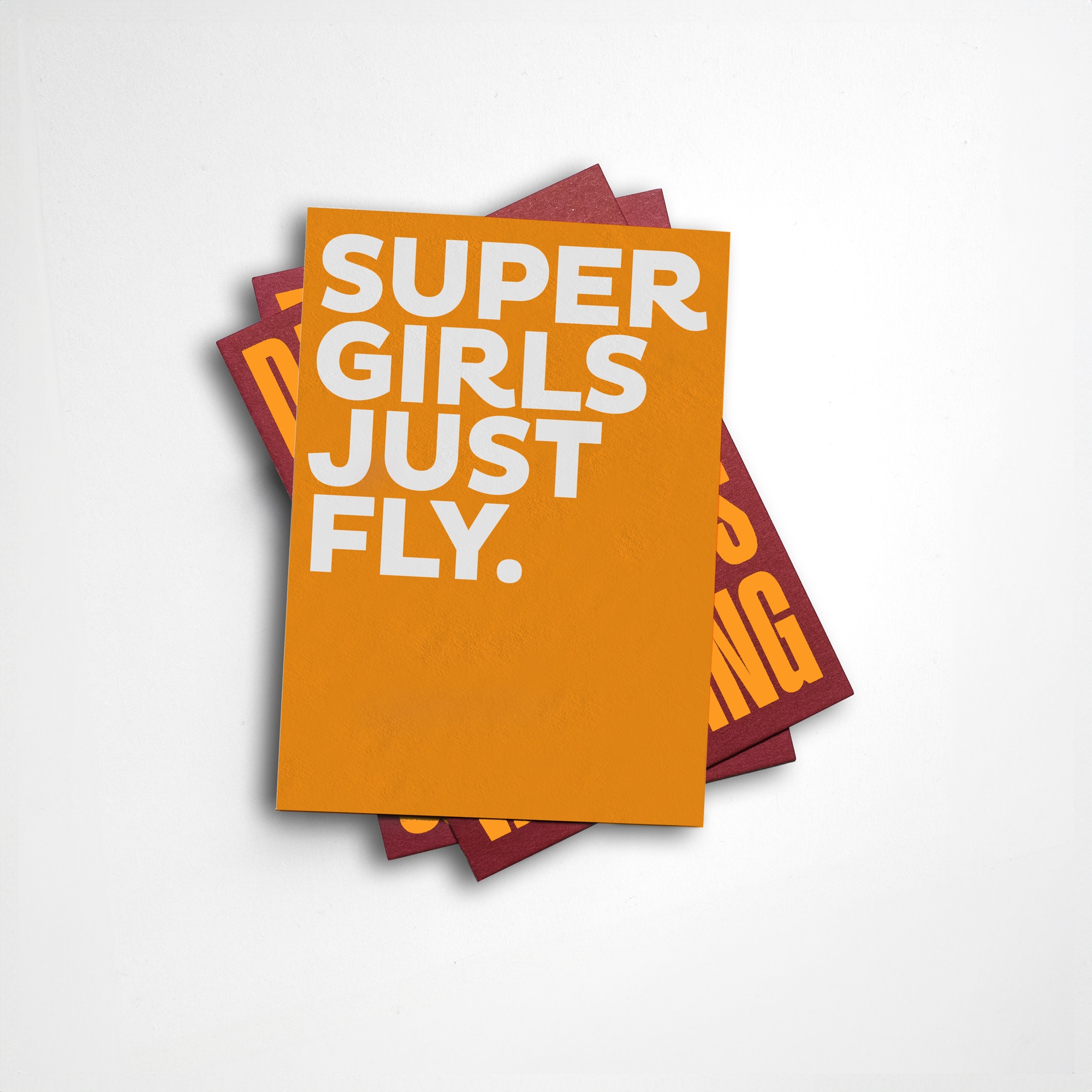 NEON Postkarten von FOX&POET, Supergirls just fly