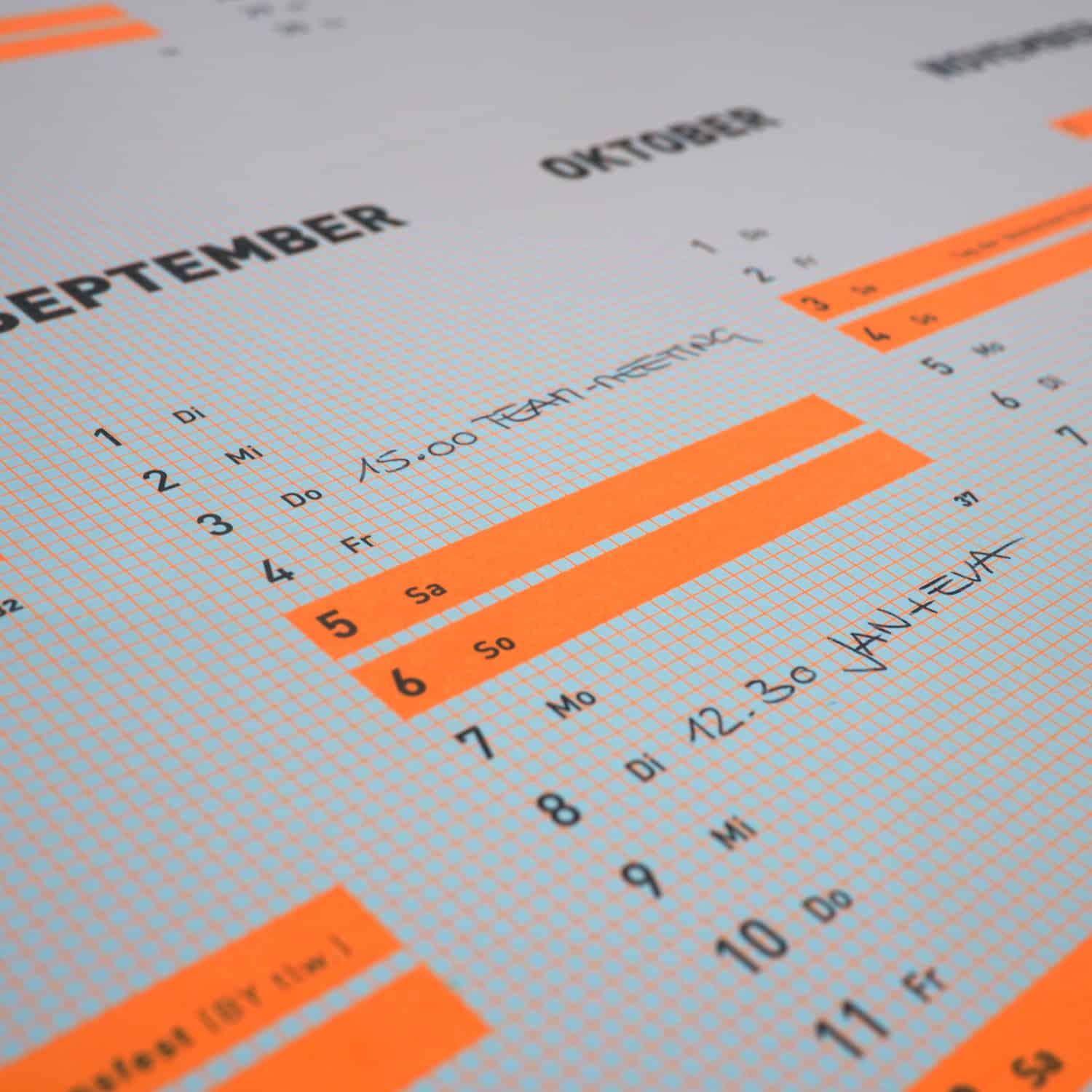 Alternative view of Wandkalender 2026 *NEONORANGE* kariert