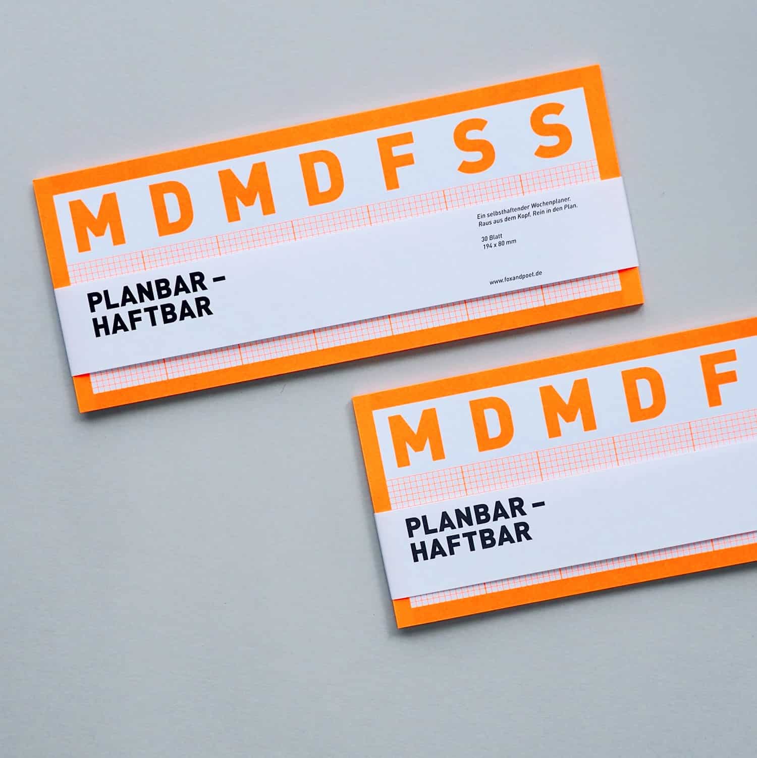 Klebezettel Wochenplaner neon orange (Planbar - Haftbar von FOX&POET)