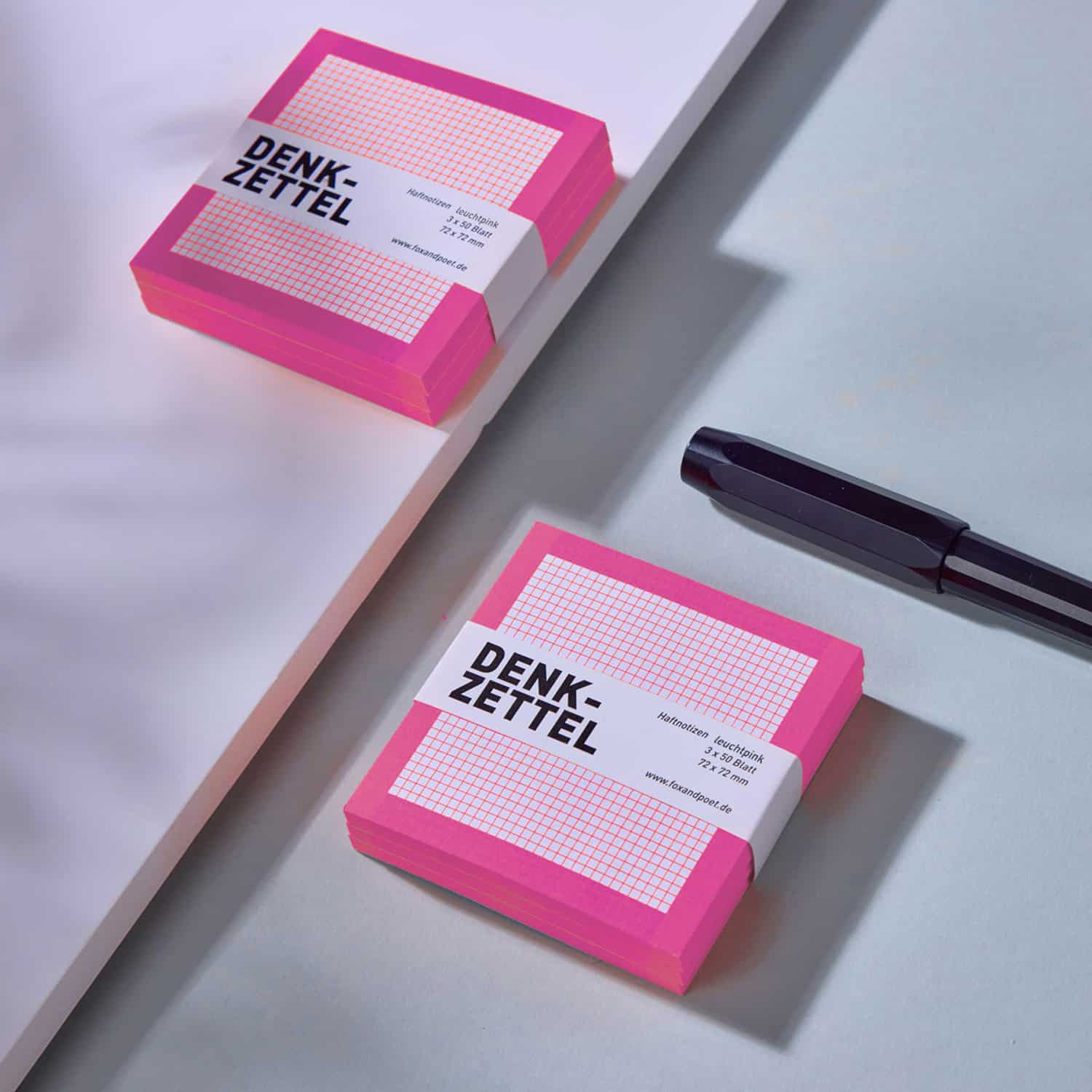 Haftnotiz *DENKZETTEL* leuchtpink (3er Set)