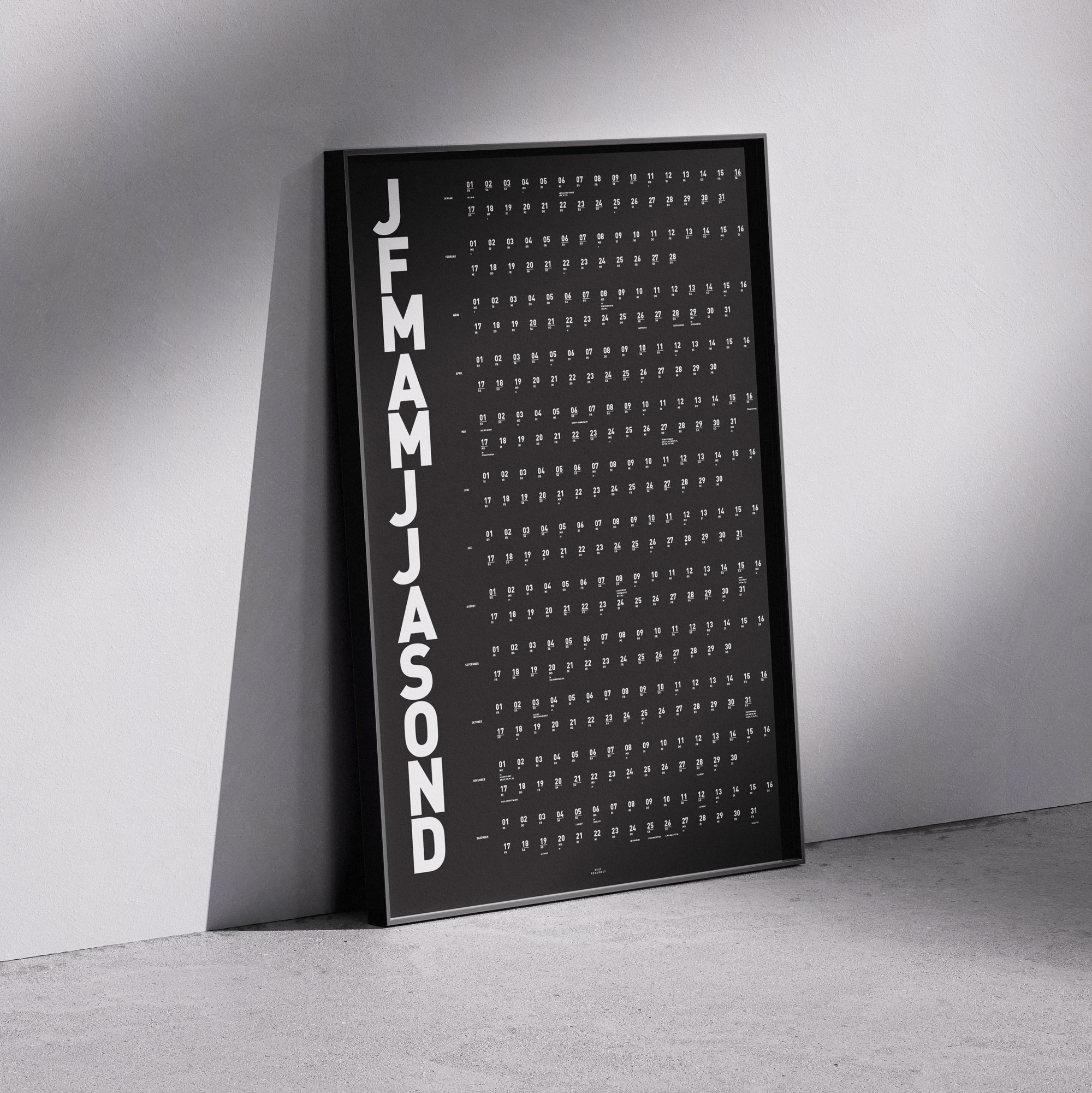 Designkalender 2027, foxandpoet, Jahresübersicht