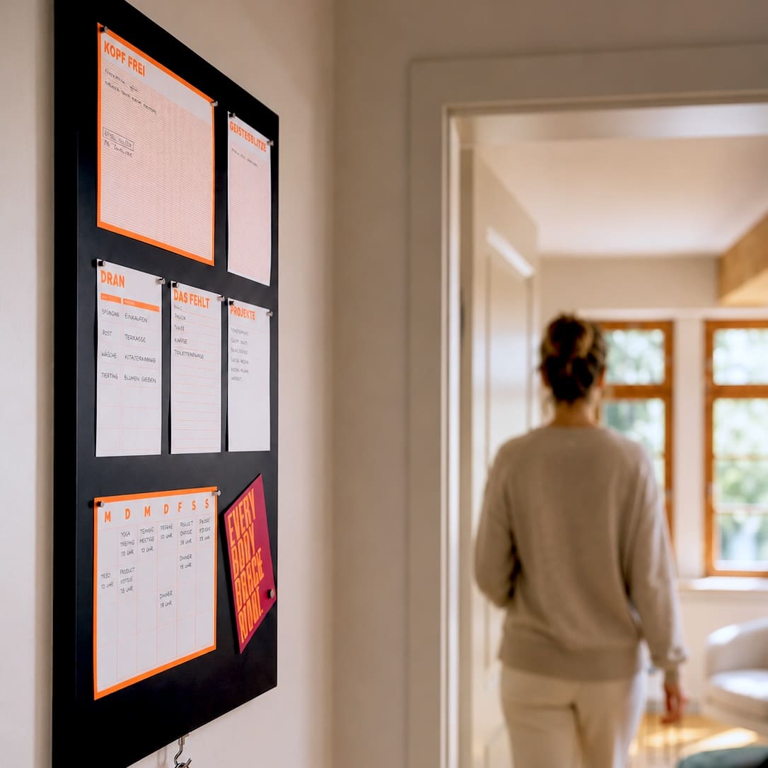 Planungssystem für die Wand im Homeoffice